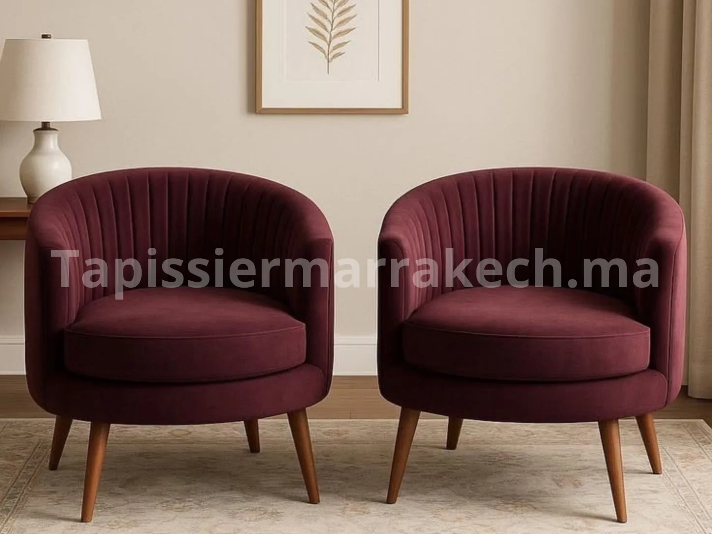 Fauteuil moderne rembourré avec tissu d'ameublement sur mesure