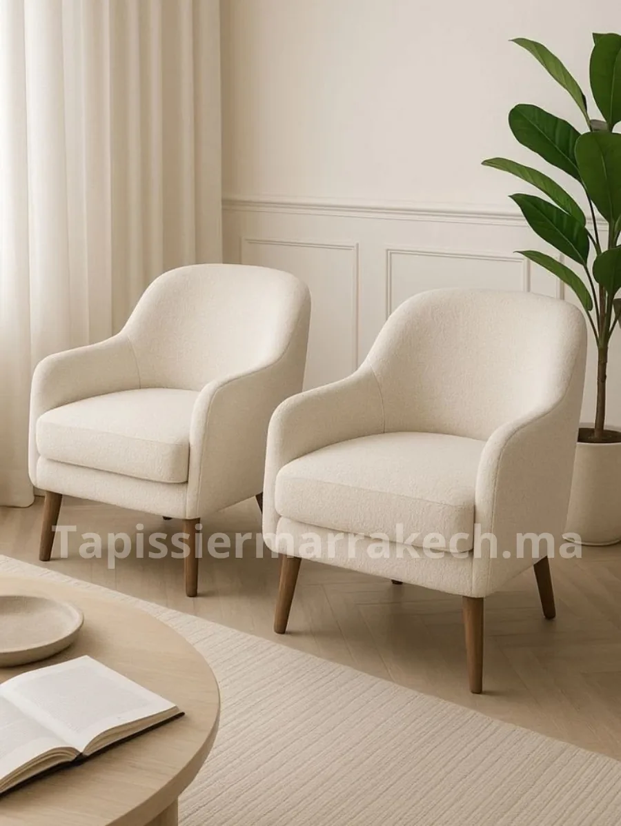 Fauteuil moderne rembourré avec tissu d'ameublement sur mesure